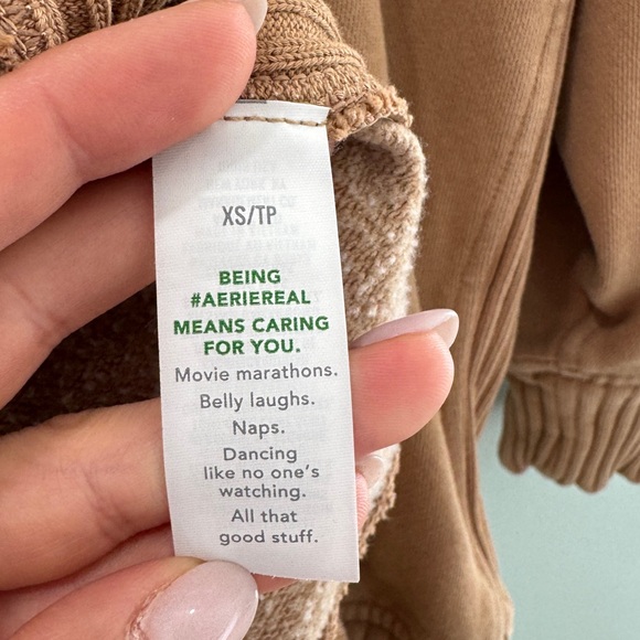 Aerie Down-To-Earth Crew Sweatshirt Warm Brown - Picture 7 of 9